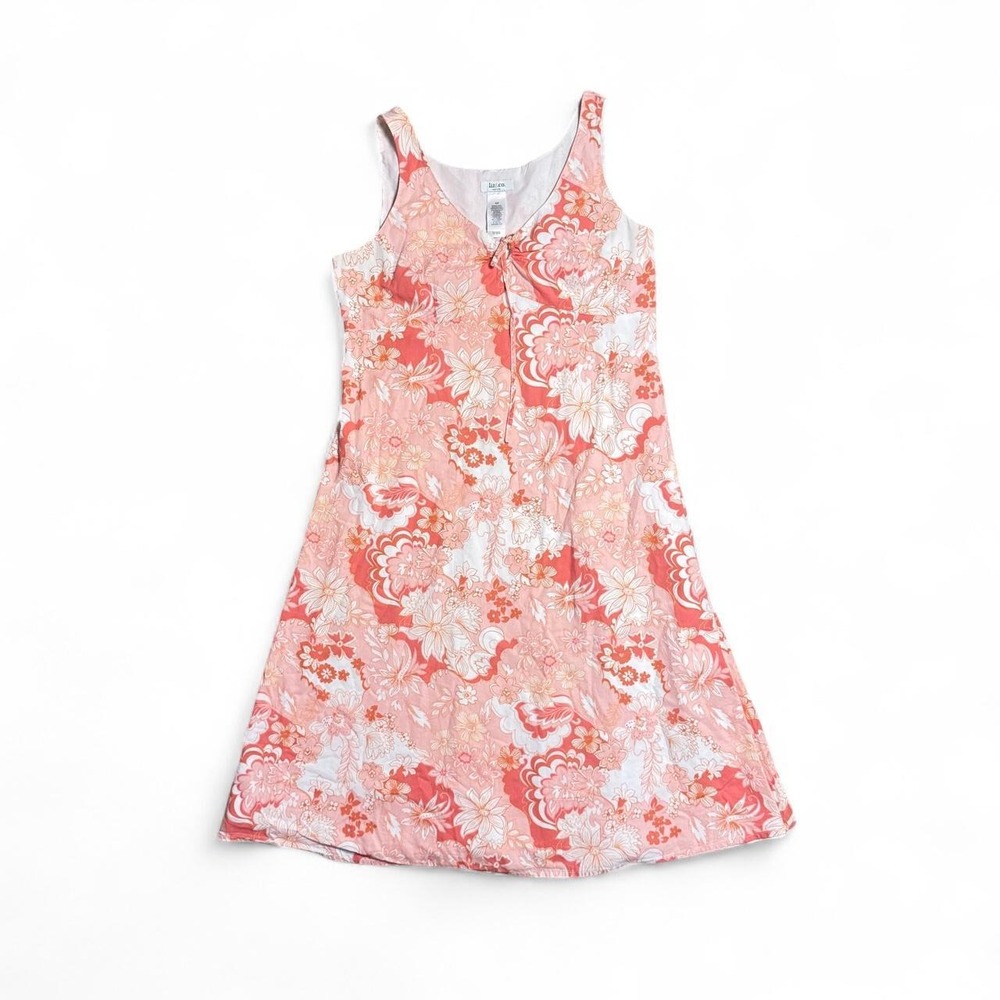 Liz & Co floral‎ coral orange dress